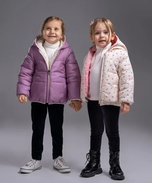 کاپشن دخترانه دورو طرح قلبی - پوشاک ملورینا