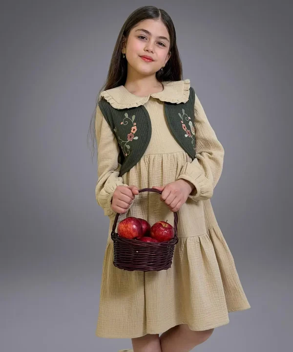 ست پیراهن موسلین و ژیله گلدوزی - پوشاک ملورینا