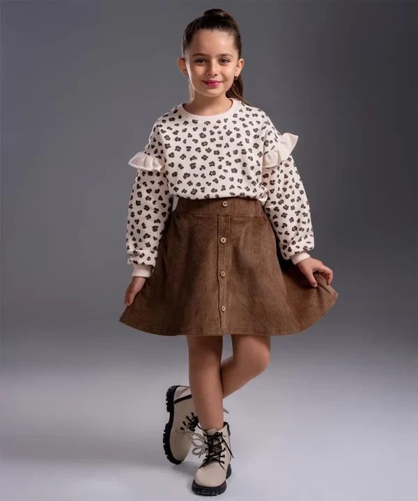 دامن نیم کلوش کبریتی - پوشاک ملورینا