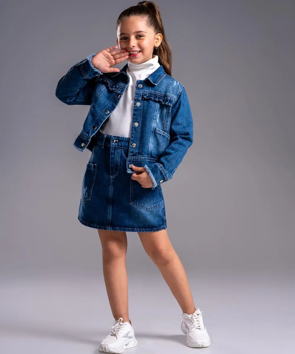 jean-coat کت جین دخترانه -پوشاک ملورینا