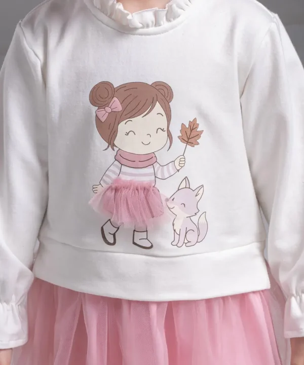 پیراهن چاپ دختر و روباه - پوشاک ملورینا