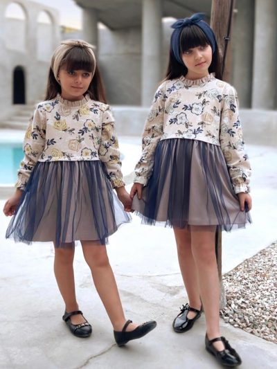 Dress with French floral pattern