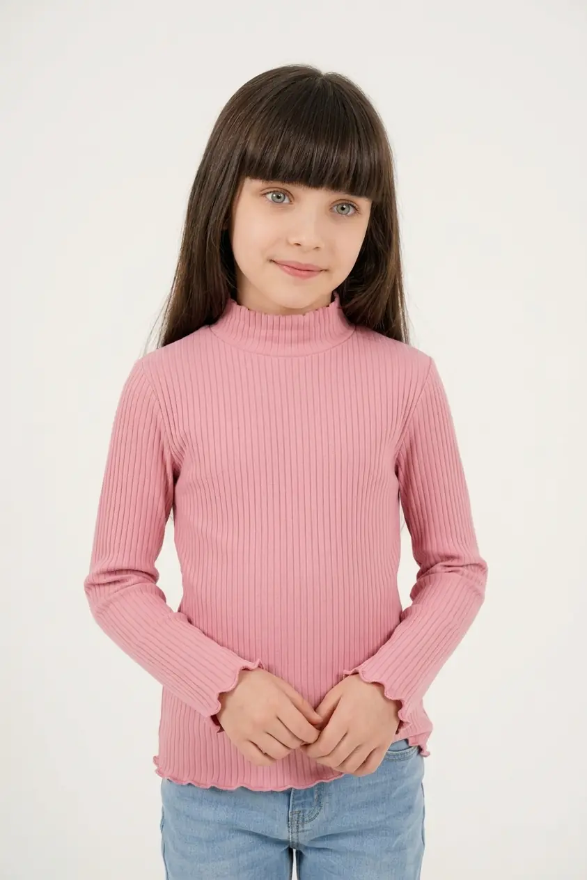 بلوز یقه اسکی کبریتی 15 بلوز یقه اسکی کبریتی بچگانه صورتی